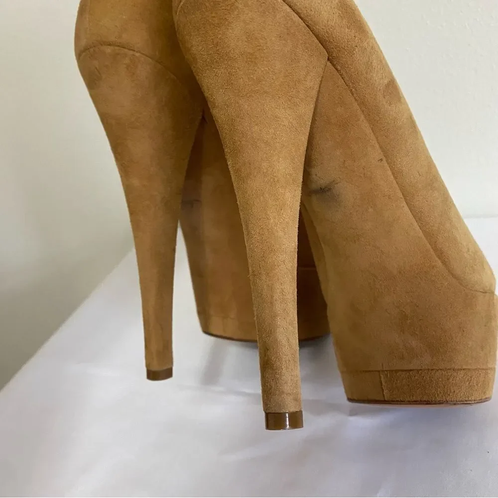 CASADEI Suede Triple Platform Heels - Picture 9 of 12